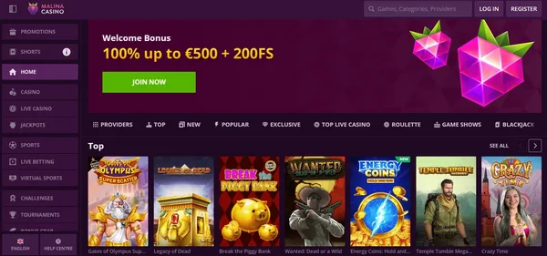Malina Casino screenshot 4