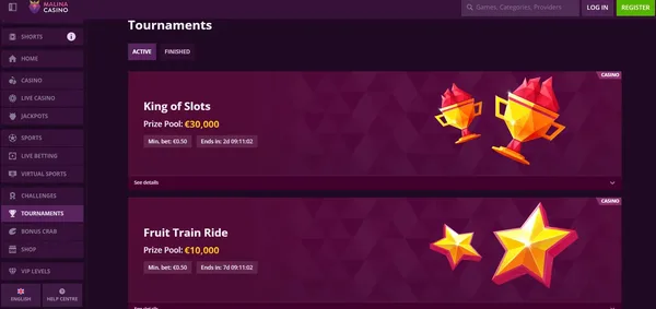 Malina Casino screenshot 5